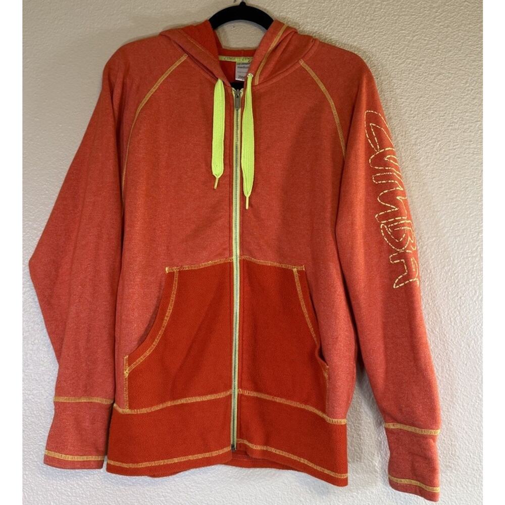 Zumba Instructor Hoodie Womens Large Full Zip Orange Athleisure